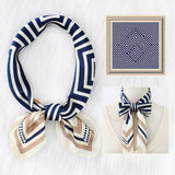 Striped Satin Square Scarf