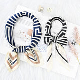 Striped Satin Square Scarf