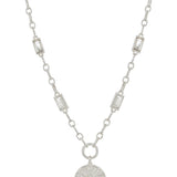 Clear Rectangle Crystal Chain with Coin Charm