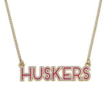Nebraska Cornhusker Outline Enamel Necklace