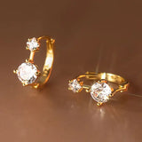 Elegant Gold Plated Sparkling Cubic Zirconia Earring