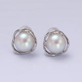 Iridescent Pearl Stud Earring
