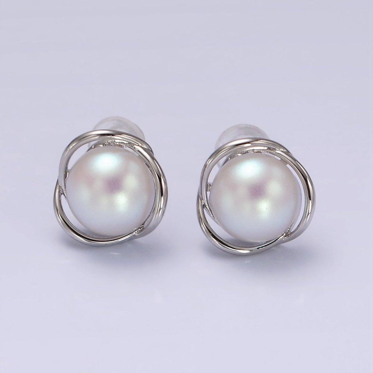 Iridescent Pearl Stud Earring