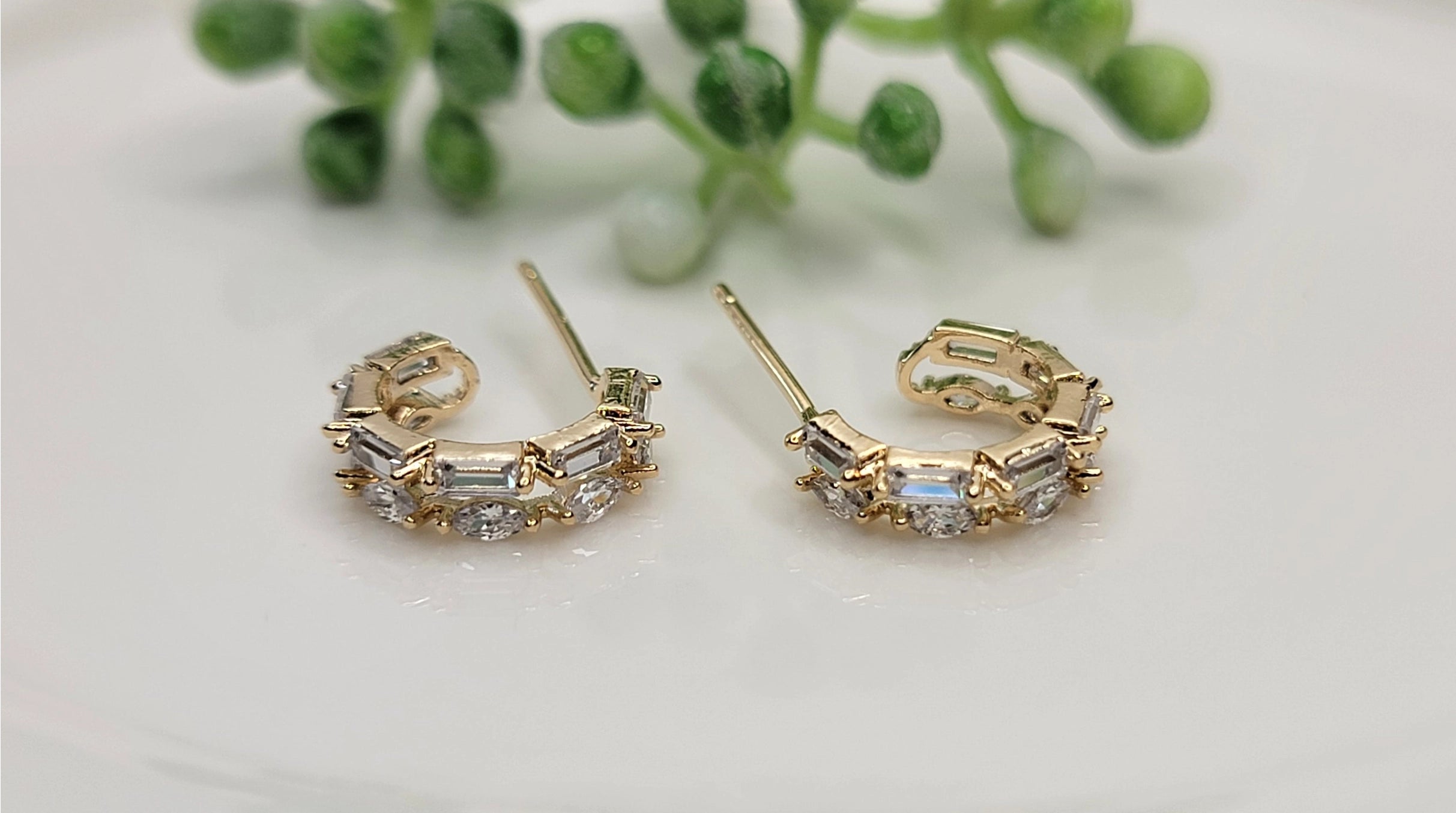 Double Layered CZ Hoops