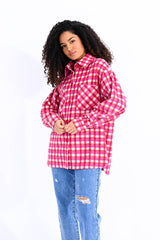 Checkered Long Button Up Shacket