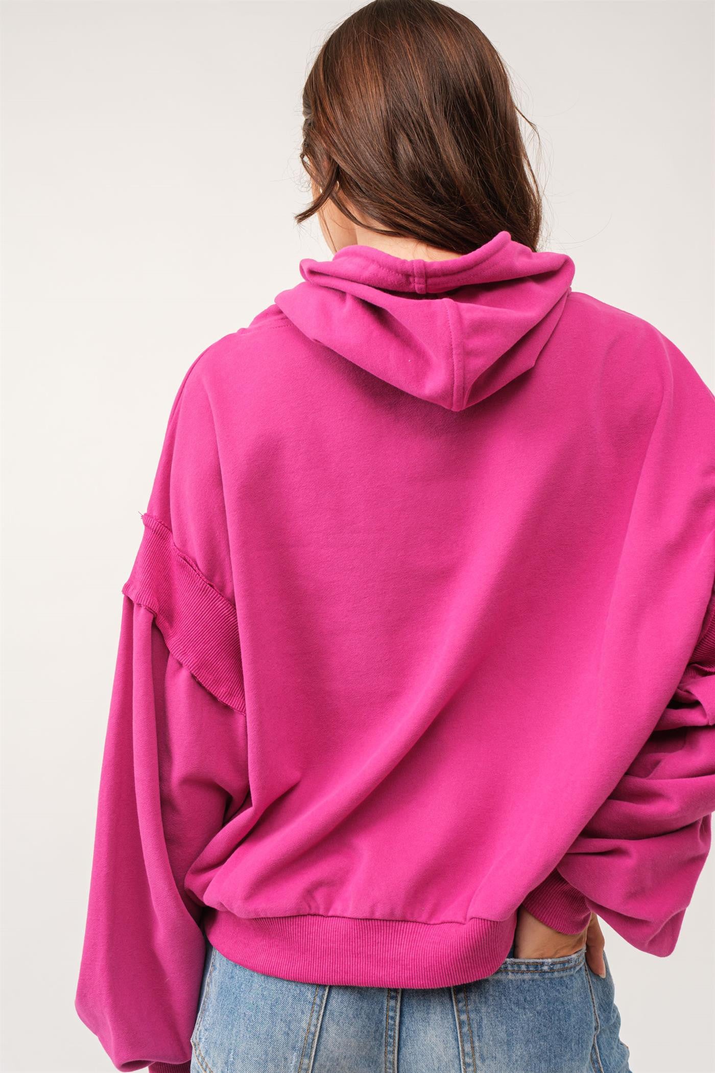 Relaxed Fit Sleeve Detail Hoodie