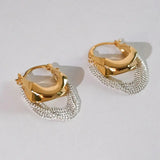 Gold Elegant Tassel Hoop Dangle Earrings