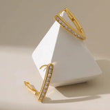 V Shaped Diamond Hoop Earrings