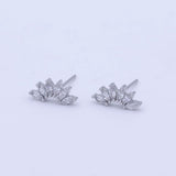 Filled Dainty Marquise Cluster Dainty Stud Earrings