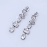 Gold Geometric CZ Bezel Drop Stud