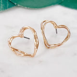 Open Heart Stud Earrings