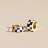 Checkered Enamel Huggies