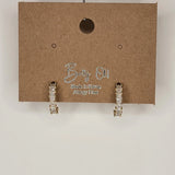 Small White CZ Hoop