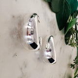 1.5" Chunky Metal Hoop Earrings