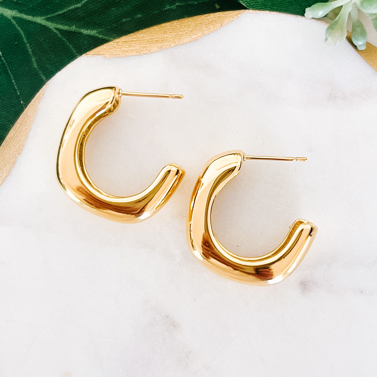 Thick Gold Dipped Hoop