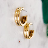 Double Rod Small Hoop Earrings