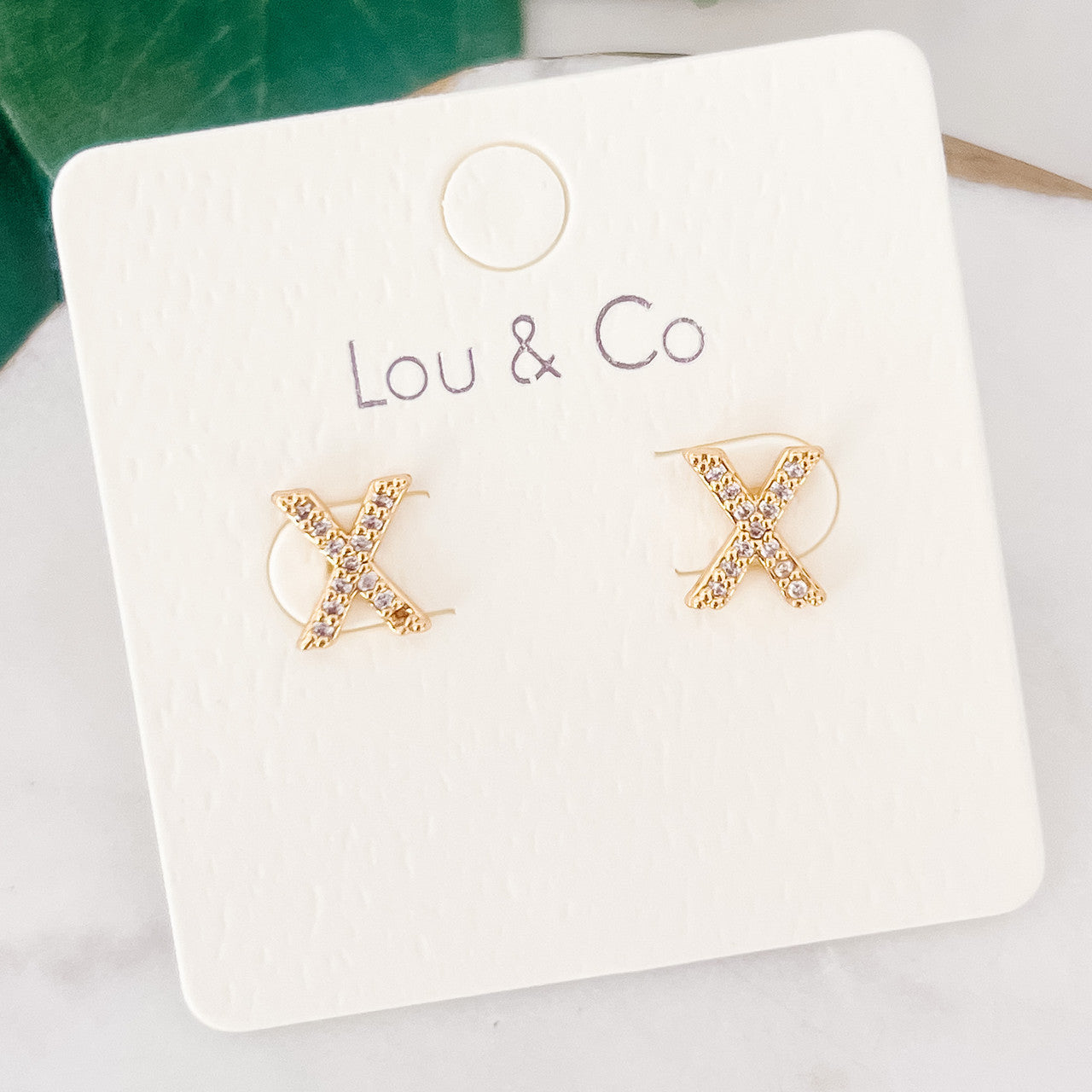 CZ X Stud Earrings - The 308 Boutique