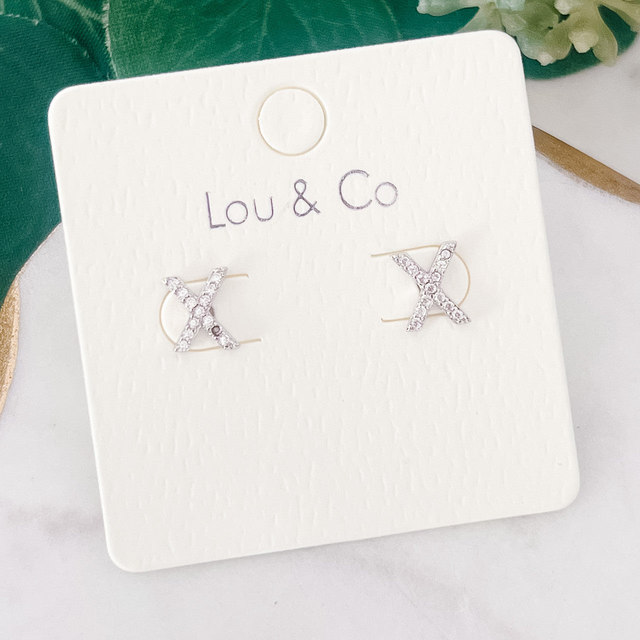 CZ X Stud Earrings - The 308 Boutique