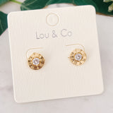 Clock CZ Stud Earrings