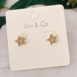 CZ Open Star Stud Earrings