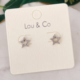 CZ Open Star Stud Earrings