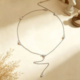 Elegant Gold Plated Rhinestone Pendant Y-Necklace