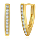 V Shaped Diamond Hoop Earrings