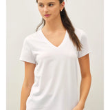 Cotton Jersey V Neck T-Shirt