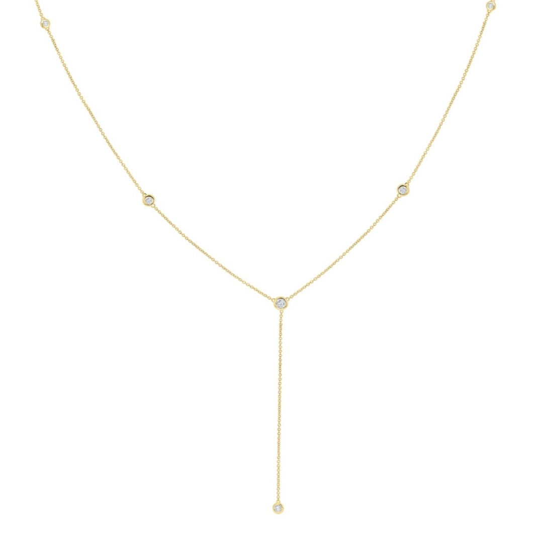 Elegant Gold Plated Rhinestone Pendant Y-Necklace