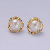 Iridescent Pearl Stud Earring
