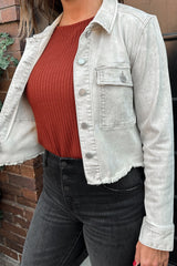 Cropped Utility Jacket Patched Pocket