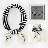 Striped Satin Square Scarf