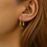 Simple Design Brass Plated Gold Hoop Earrings Colorful