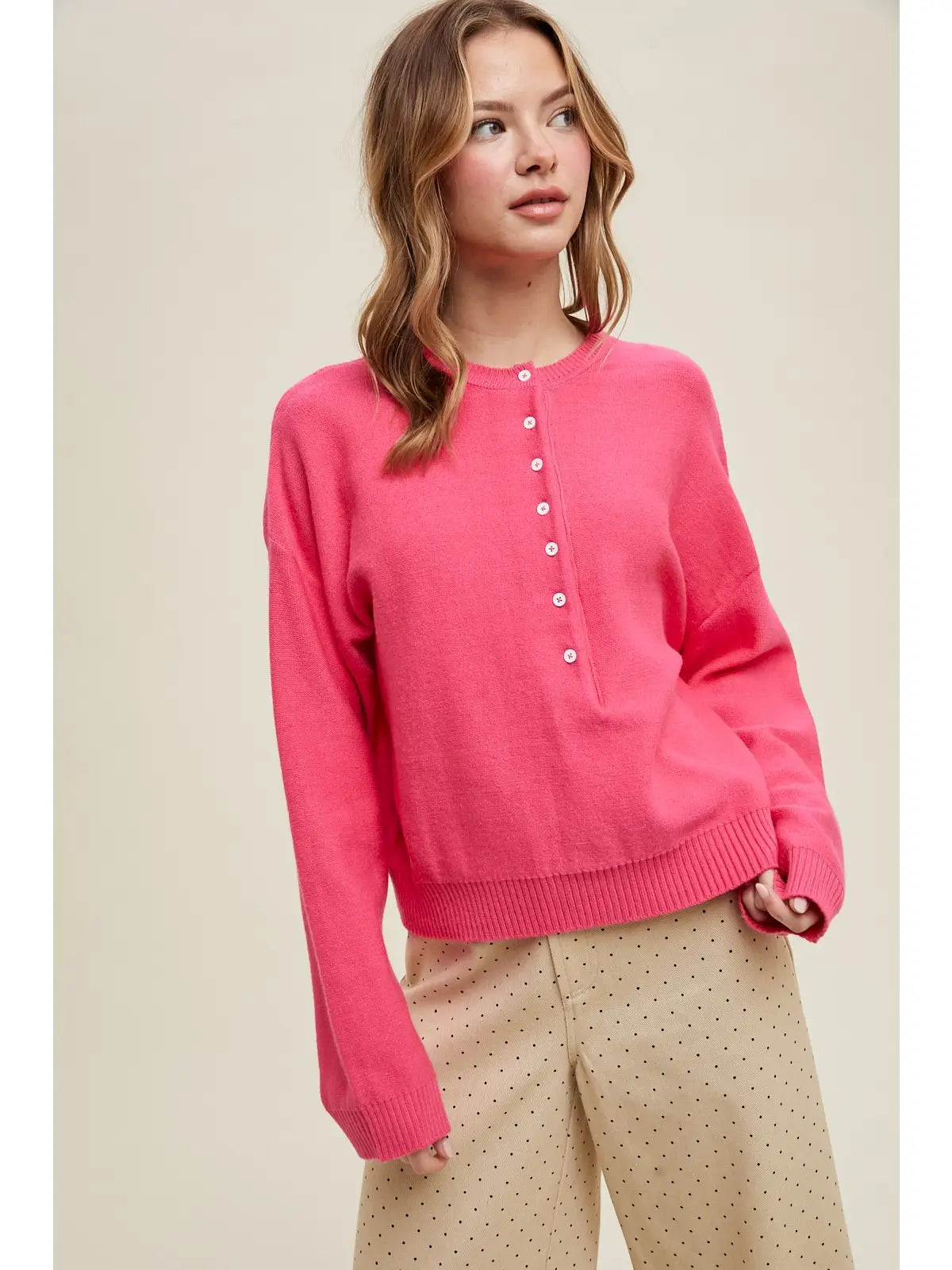 Henley Button Up Sweater