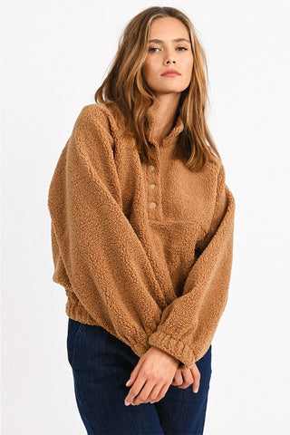 Sherpa Mock Neck Pullover