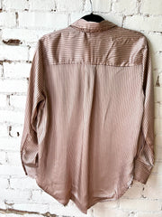 Collared Button Down Striped Top