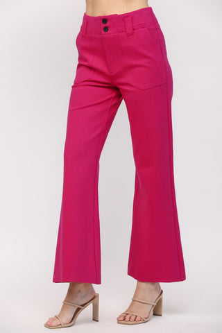 Front Placket Ponte Flare Pants