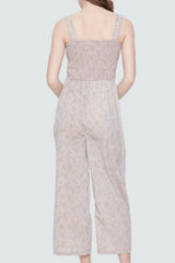 Smocked Floral Wide Leg Jumpsuit