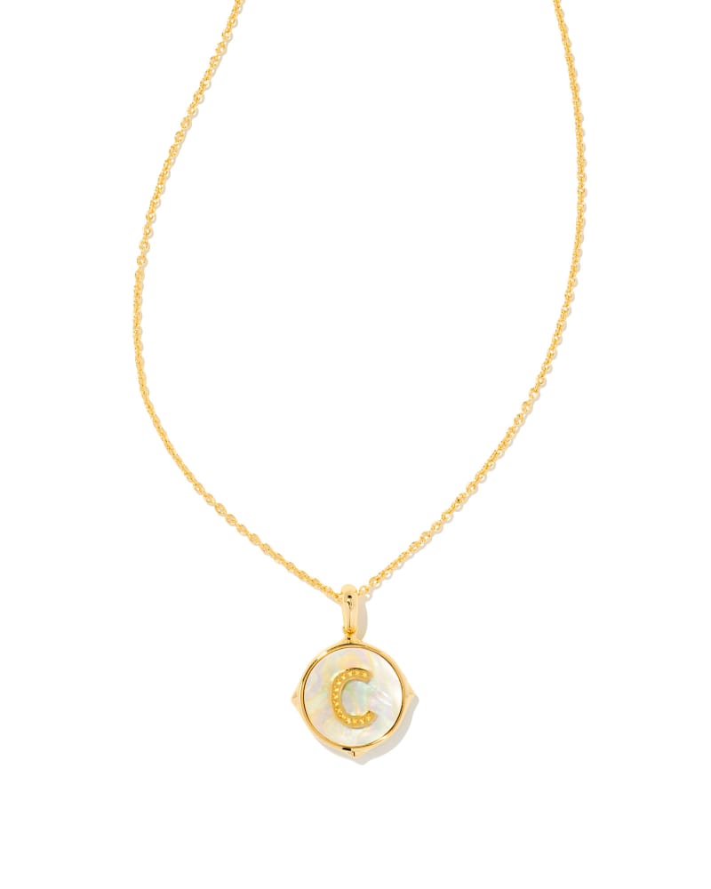 Letter Disc Pendant Necklace