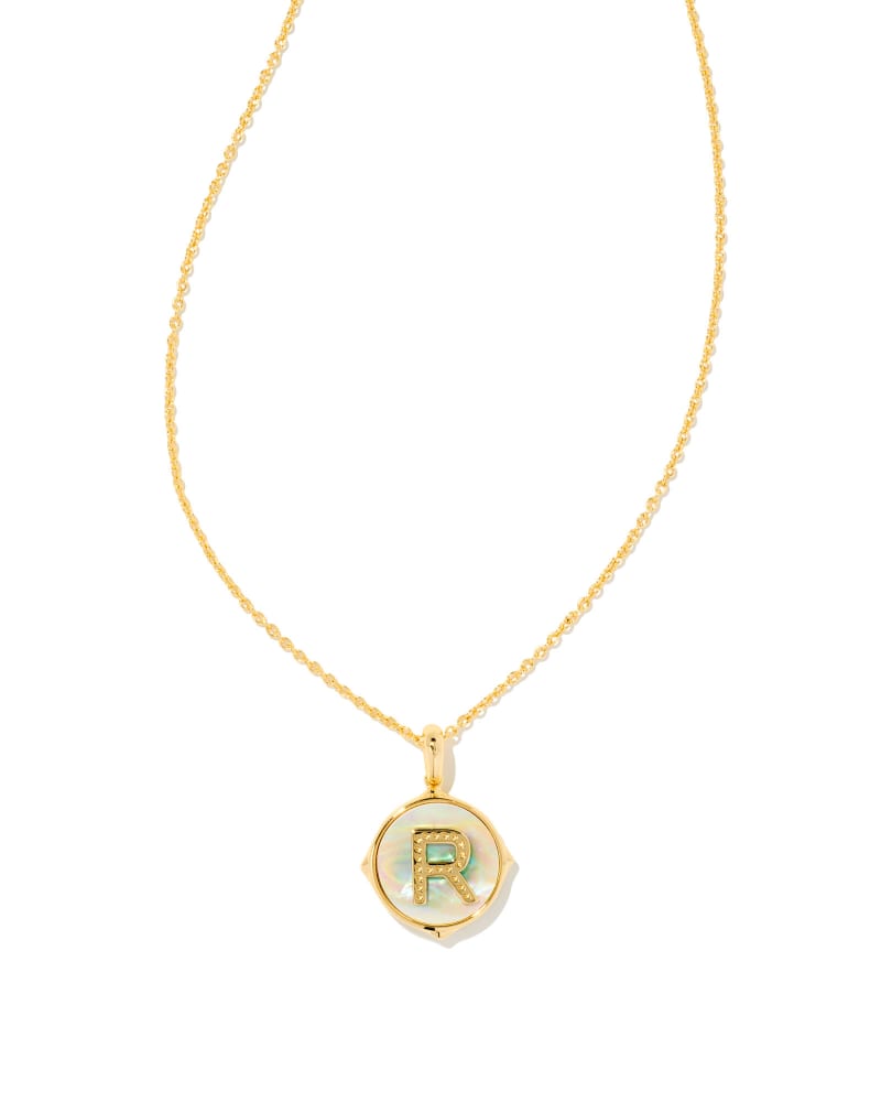 Letter Disc Pendant Necklace