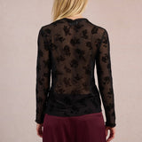 Floral Lace Long Sleeve Layering Top