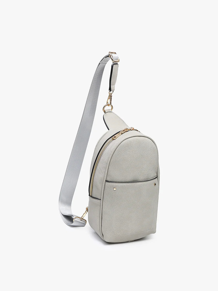 Pamela Sling Bag with Double Zip and Removable Strap
