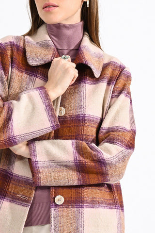 Plaid Peter Pan Collar Shacket