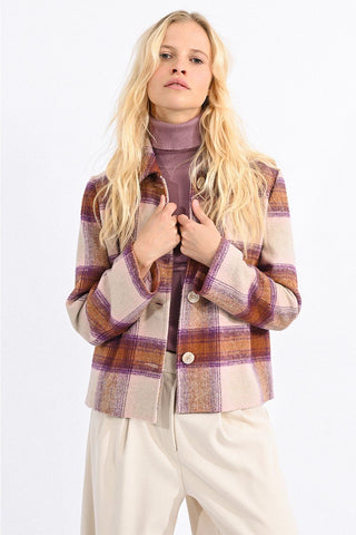 Plaid Peter Pan Collar Shacket