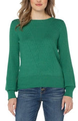 L/S Crew Neck Sweater Rib Detail
