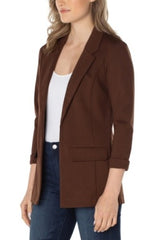 Solid Boyfriend Blazer W/ Princess Darts