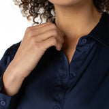 Long Sleeve Button Front Woven Shirt