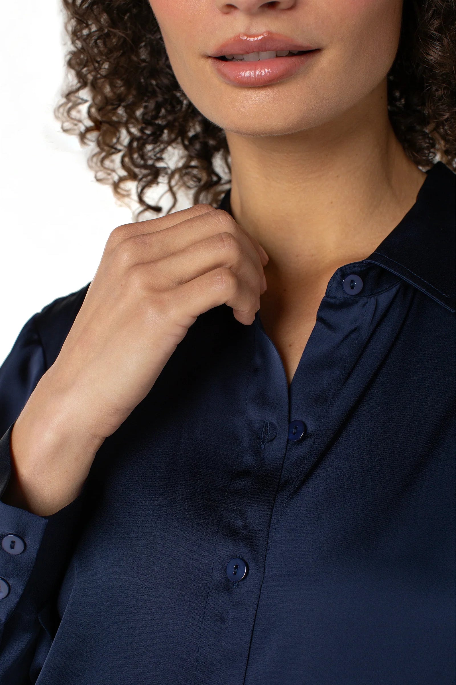 Long Sleeve Button Front Woven Shirt