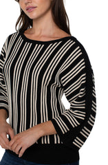 3/4 Length Dolman Vertical Stripe Detail