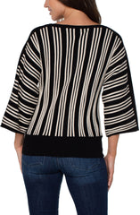 3/4 Length Dolman Vertical Stripe Detail